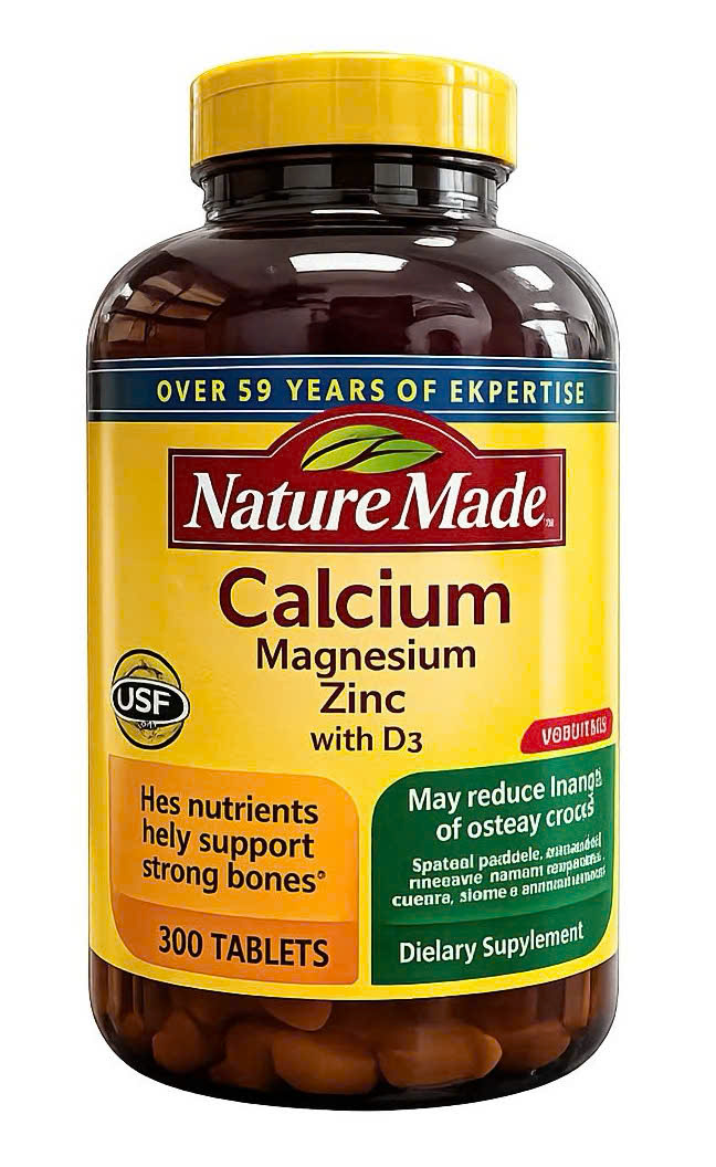 Nature Made Calcium Magnesium Zinc with Vitamin D3, 300 Tablets