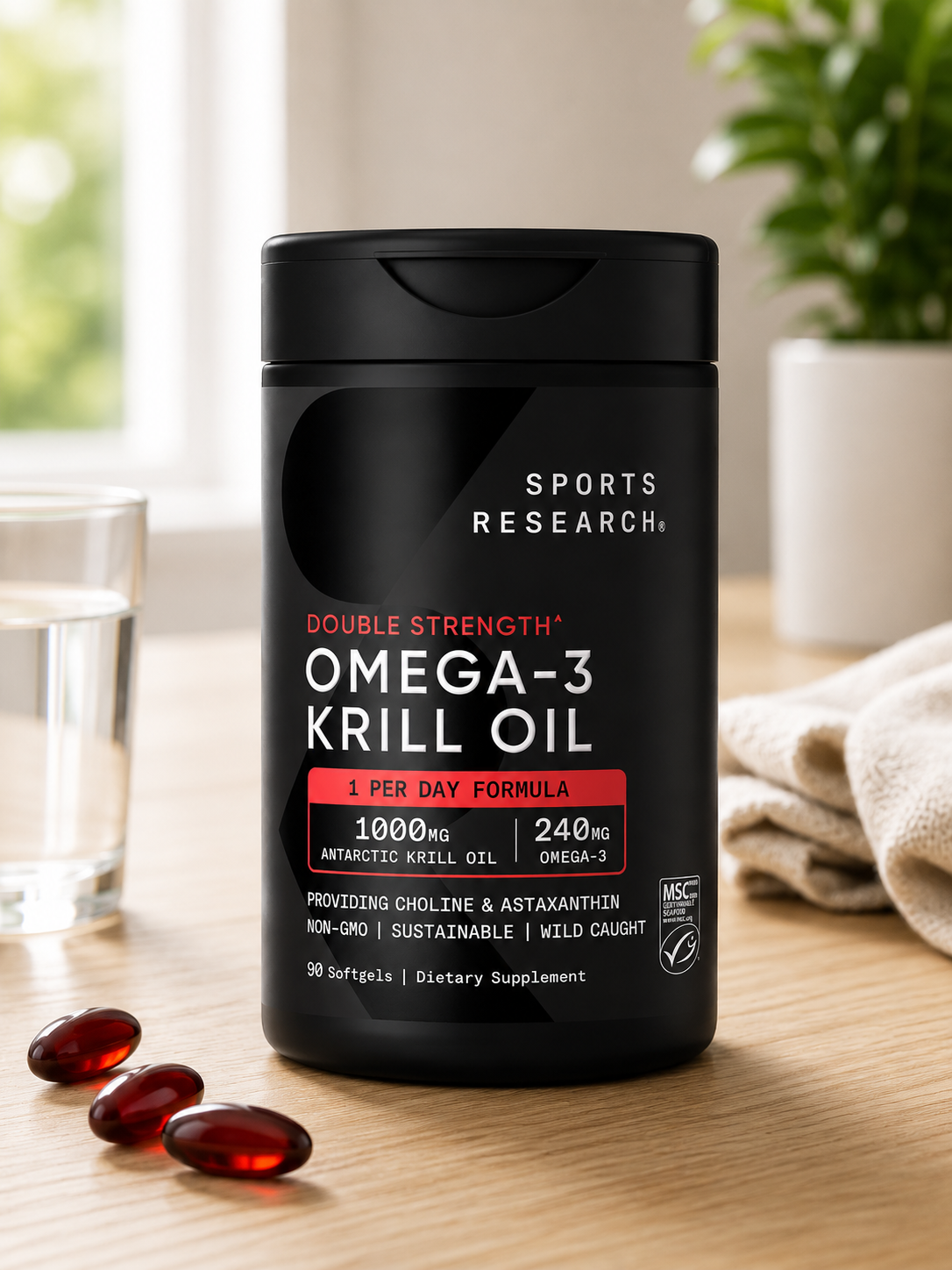 Sports Research Omega-3 Krill Oil Superba2 1000mg, 90ct Softgels 4