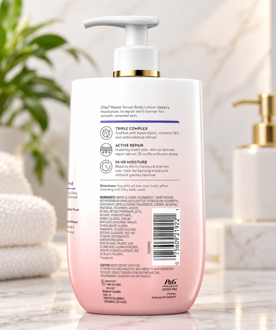 Olay Daily Renewing Body Lotion for Women, with Vitamin B3 & Retinol, 17 fl oz 2