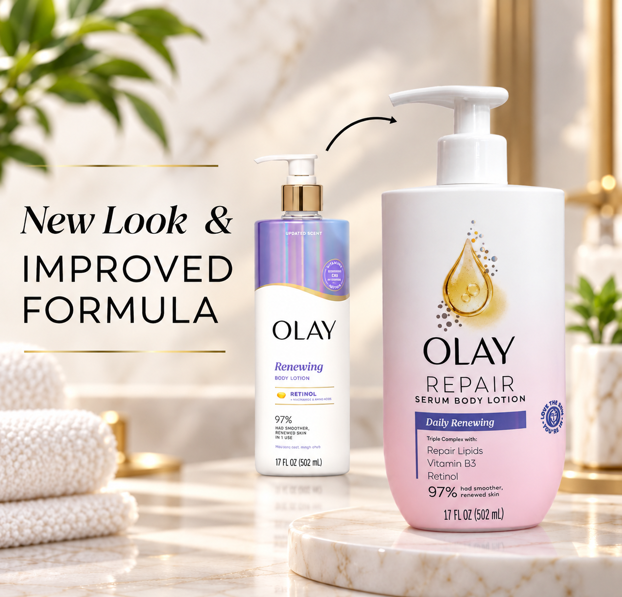 Olay Daily Renewing Body Lotion for Women, with Vitamin B3 & Retinol, 17 fl oz 4