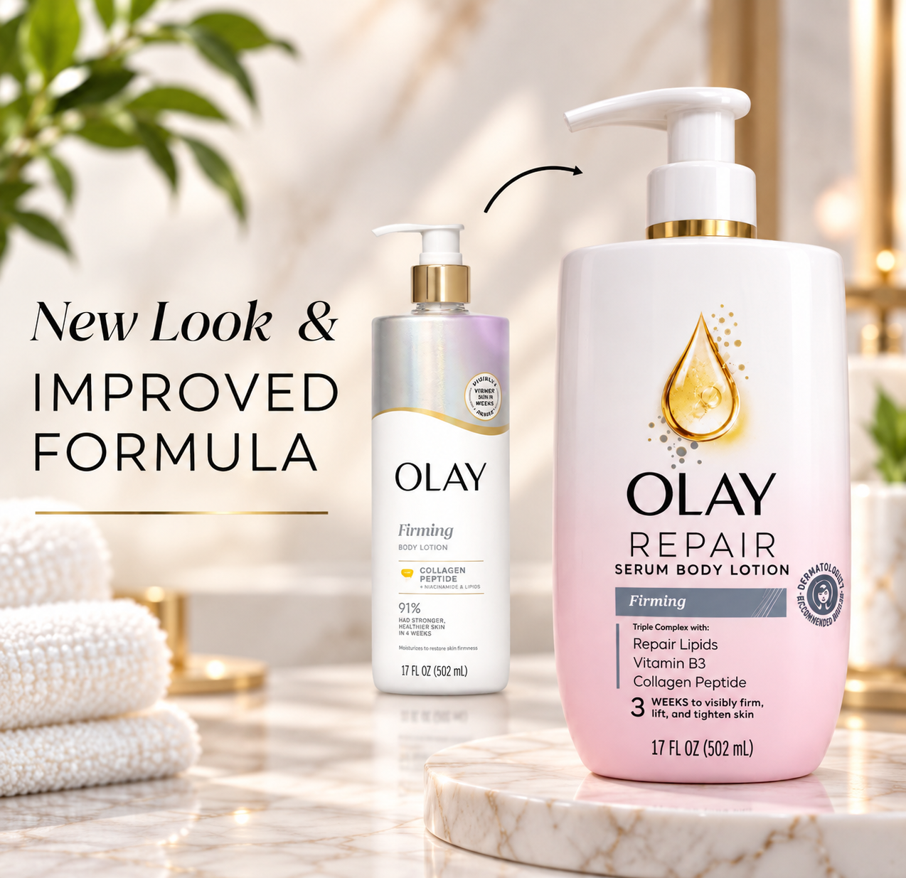 Olay Firming Body Lotion for Women, with Vitamin B3 & Collagen Peptide, 17 fl oz 4