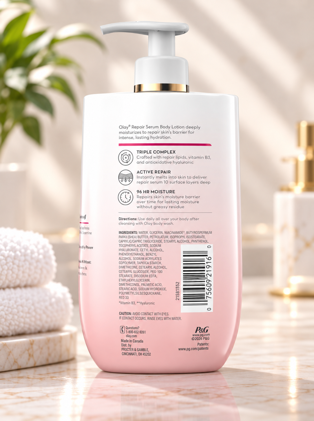Olay Intensely Hydrating Body Lotion for Women, with Hyaluronic Acid & Niacinamide, 17 fl oz 2