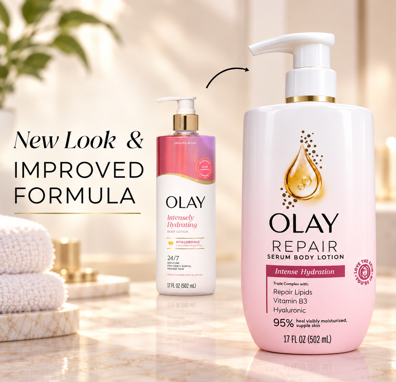 Olay Intensely Hydrating Body Lotion for Women, with Hyaluronic Acid & Niacinamide, 17 fl oz 4