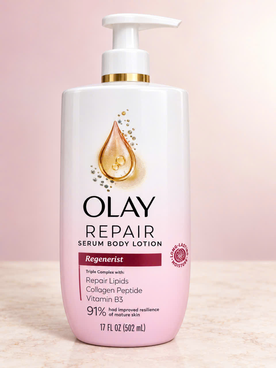 Olay Regenerist Body Lotion for Women, with Niacinamide & Collagen Peptide, 17 fl oz