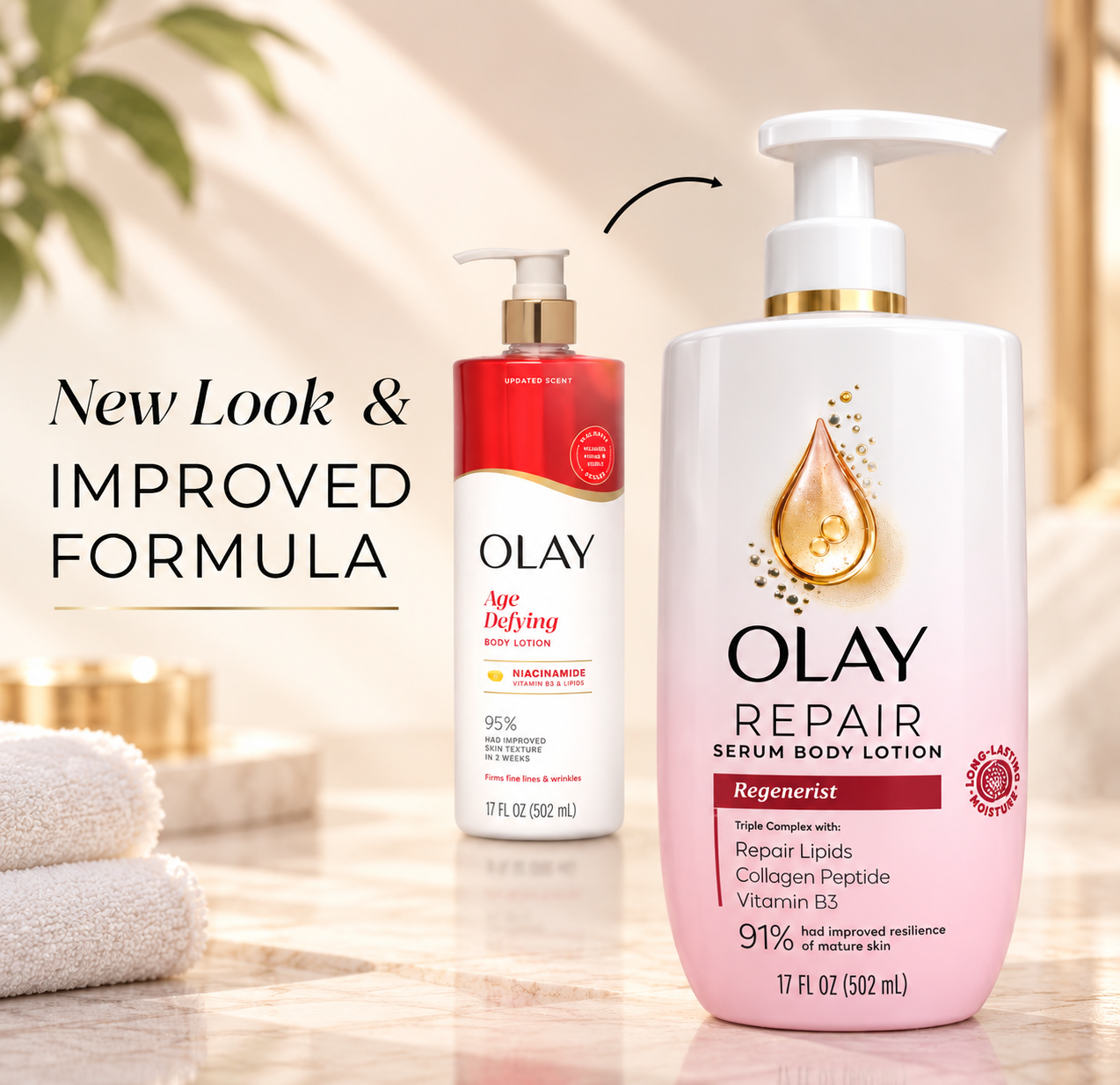 Olay Regenerist Body Lotion for Women, with Niacinamide & Collagen Peptide, 17 fl oz 4