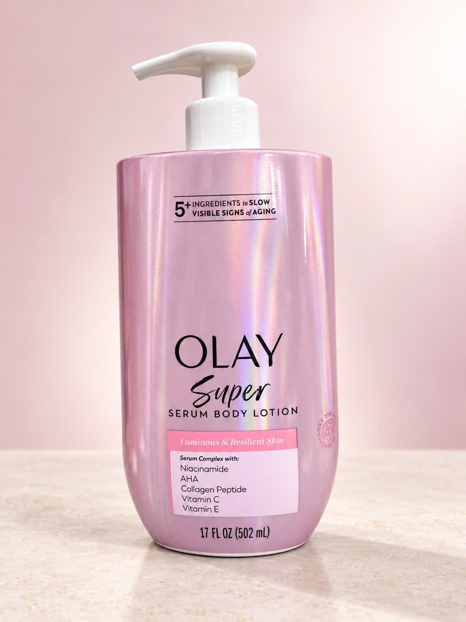 Olay Super Serum Hand & Body Lotion for Aging, 5+ Ingredient Complex for Bright Even Firm Luminous Skin, 17 fl oz