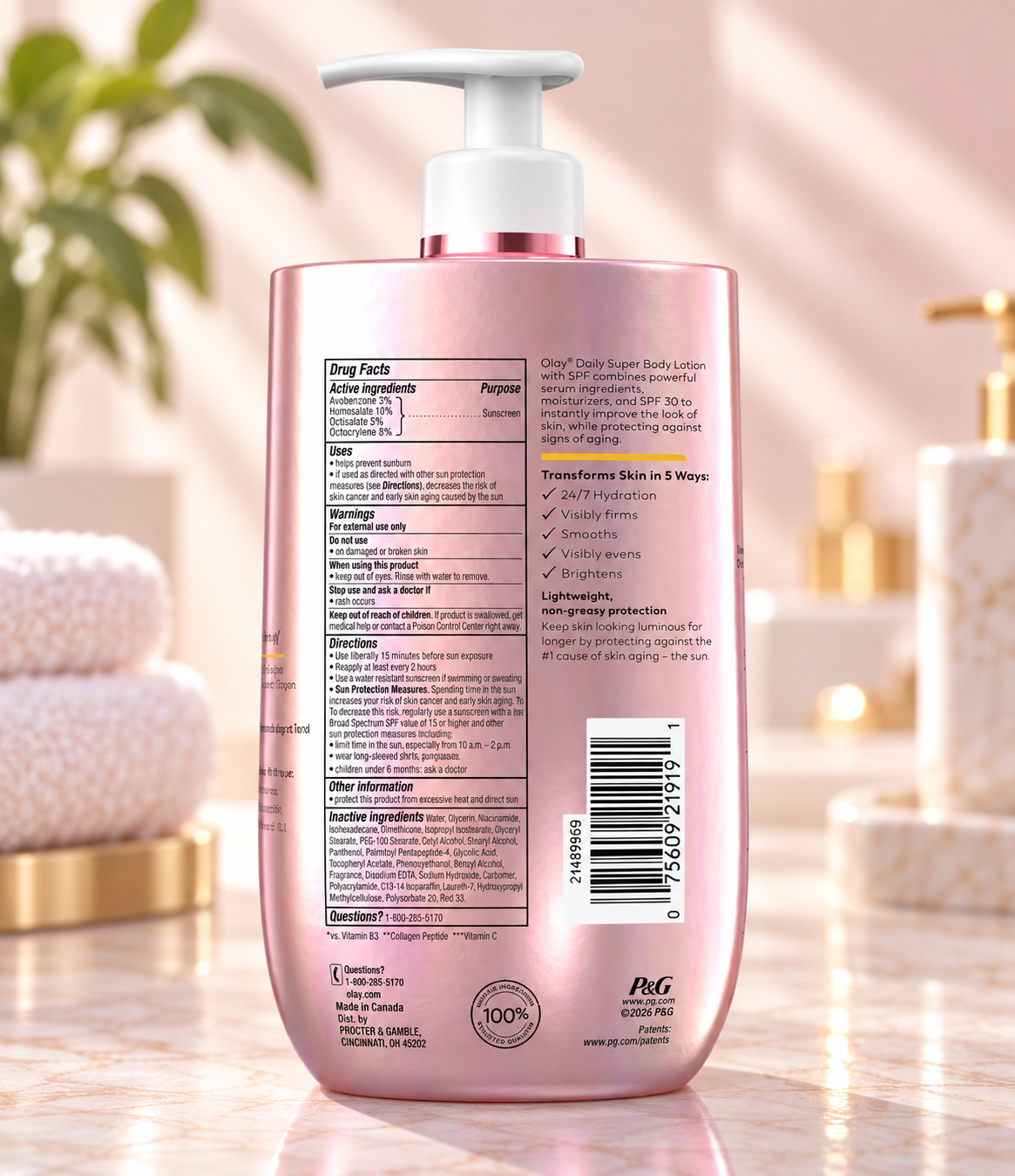 Olay Super Serum Body Lotion, SPF 30, Daily UV Protection, 17 fl oz 2