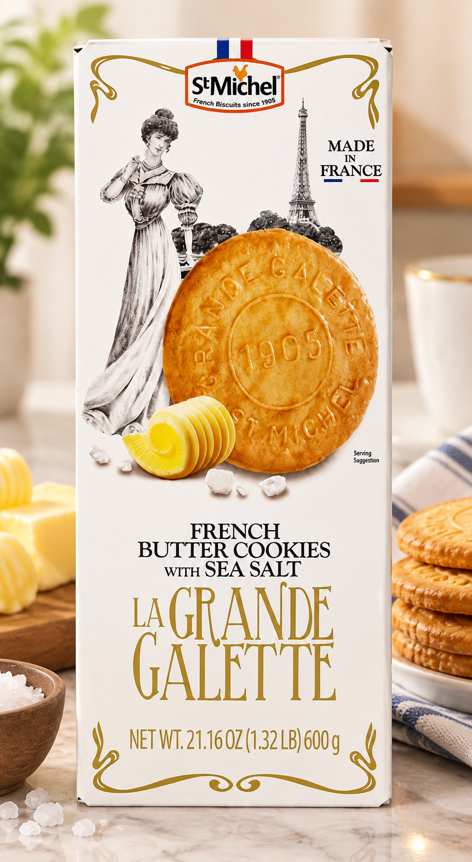 La Grande Galette French Butter Cookies, 1.3 lb