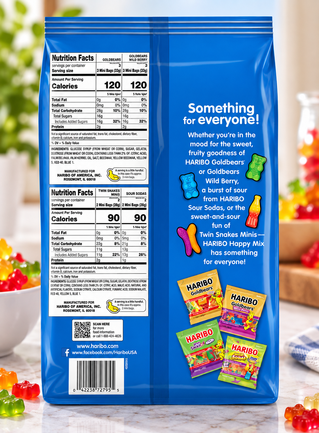 Haribo Gummi Candy Happy Mix Variety Pack, 120-count 2
