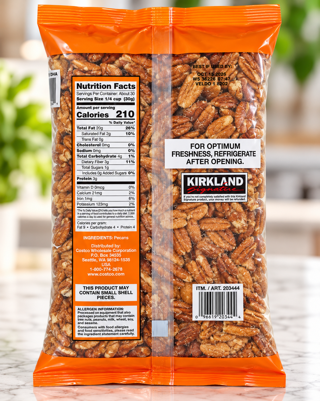 Kirkland Signature Pecan Halves, 2 lbs 2