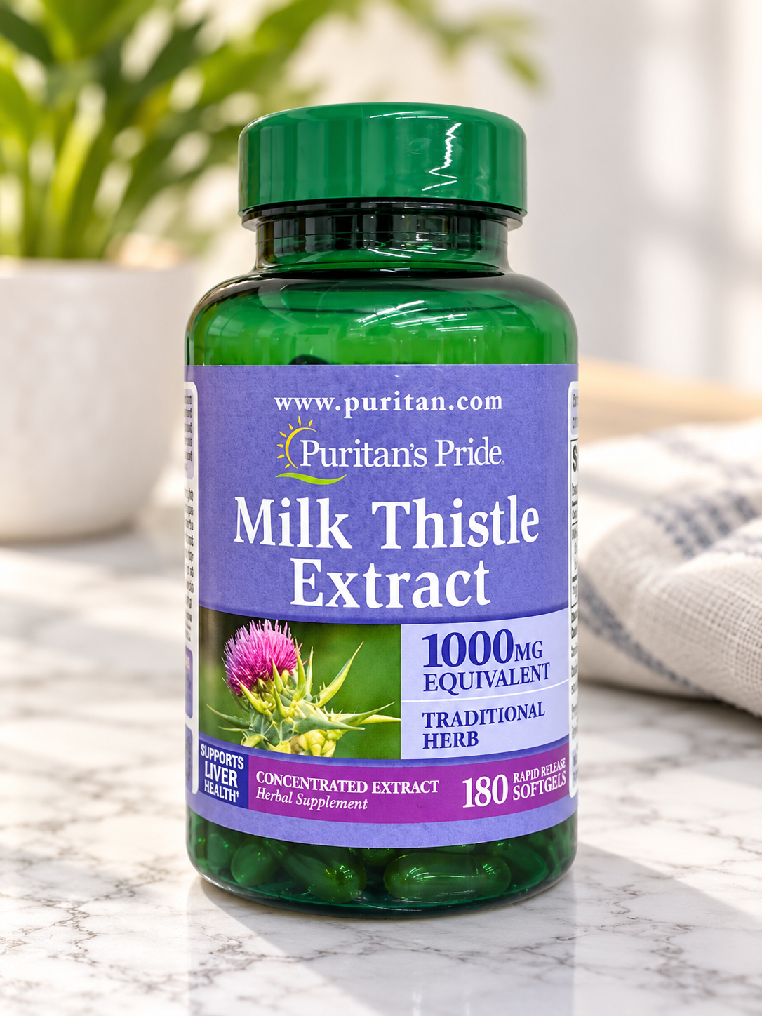 Puritan's Pride Milk Thistle Silymarin 4:1 Concentration Extract 250mg
