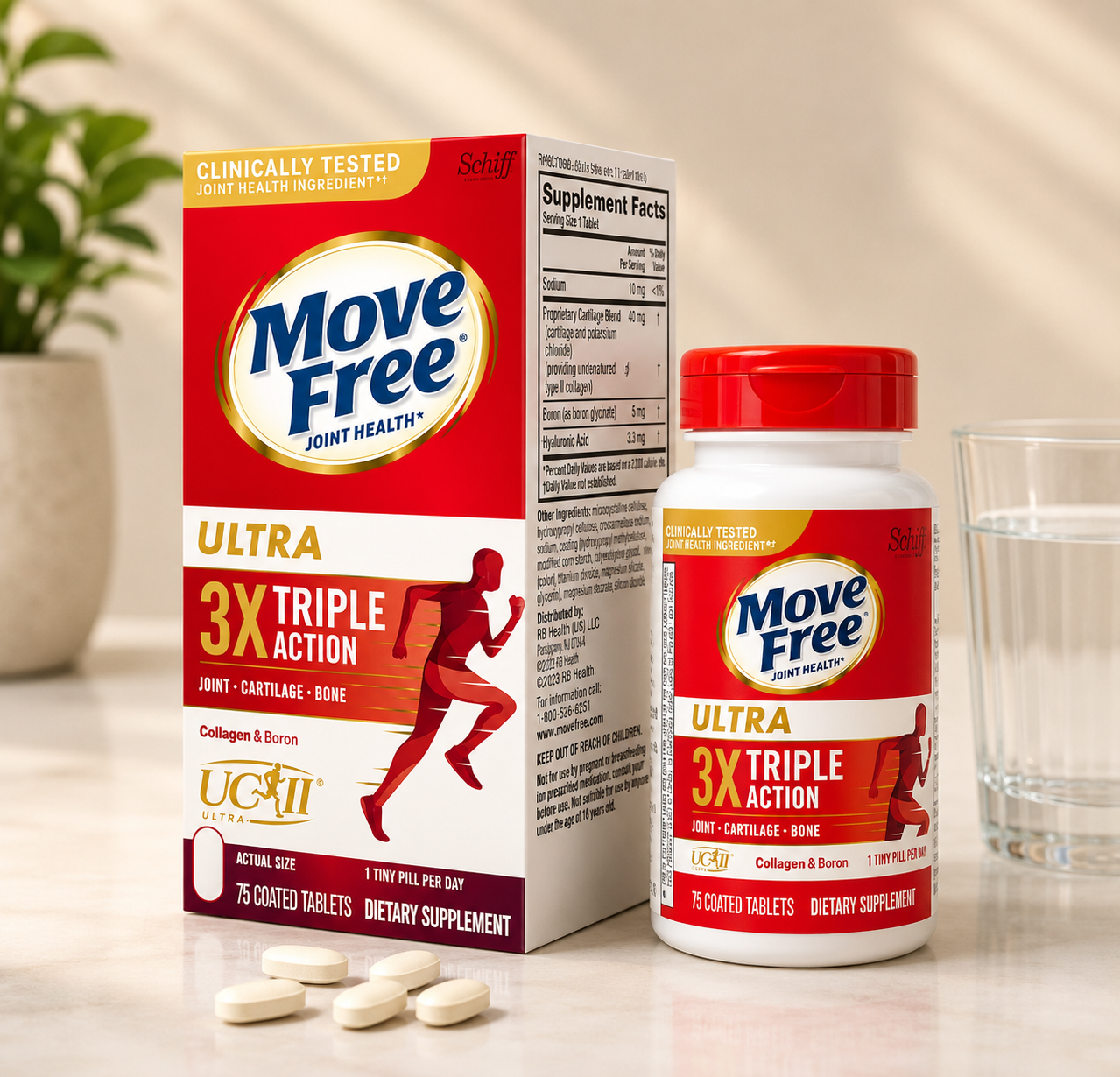 Schiff Move Free Ultra Triple Action Joint Supplement, 75 Tablets